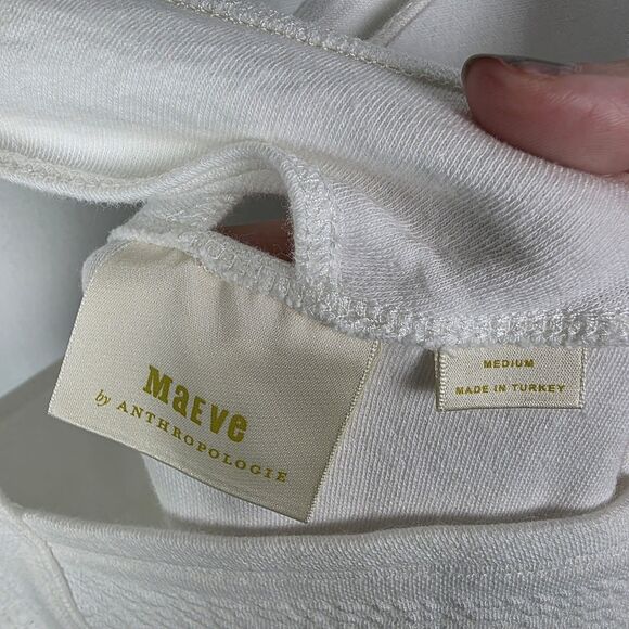 Anthropologie Maeve Womens M Stephi Cross Back Knit Sleevless Top White Wedding - Picture 3 of 6